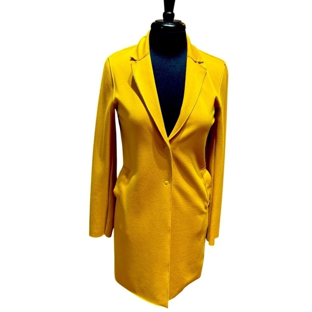 Carolina Belle Montréal Mustard Yellow Coatigan Size Small EUC